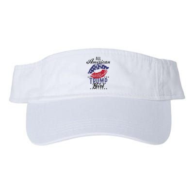 All American Trump Girl Usa Flag Lips Gop Vote 2024 Valucap Bio-Washed Visor