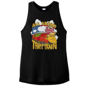 All Aboard Trump Train Ladies PosiCharge Tri-Blend Wicking Tank