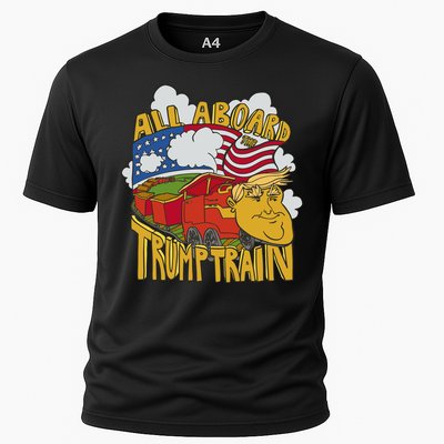 All Aboard Trump Train Cooling Performance Crew T-Shirt