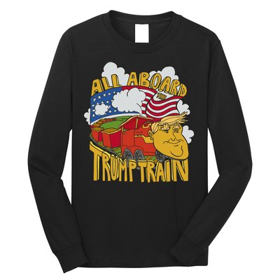 All Aboard Trump Train Long Sleeve Shirt