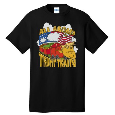 All Aboard Trump Train Tall T-Shirt