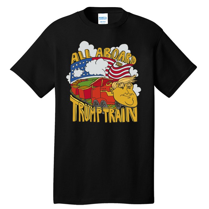 All Aboard Trump Train Tall T-Shirt