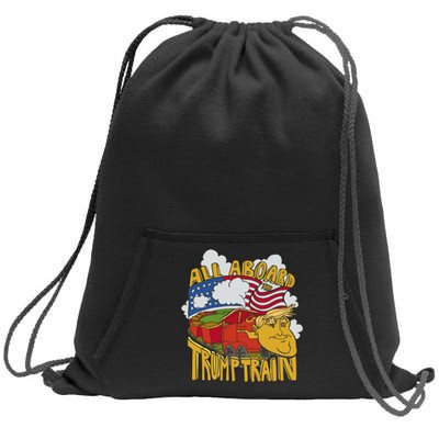 All Aboard Trump Train Sweatshirt Cinch Pack Bag