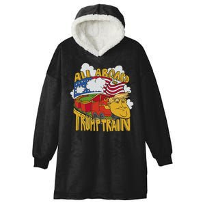 All Aboard Trump Train Hooded Wearable Blanket