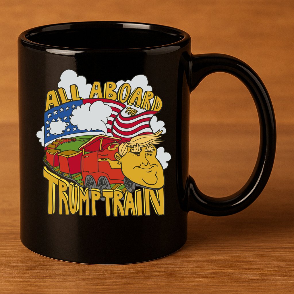 All Aboard Trump Train 11oz C Handle Ceramic Mug