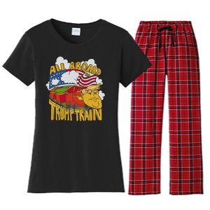 All Aboard Trump Train Women's Flannel Pajama Set