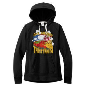 All Aboard Trump Train Women's Fleece Hoodie