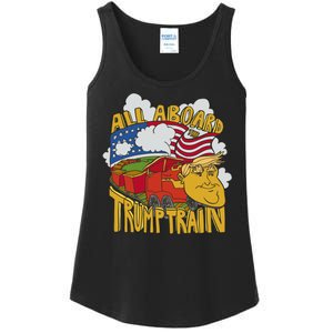 All Aboard Trump Train Ladies Essential Tank