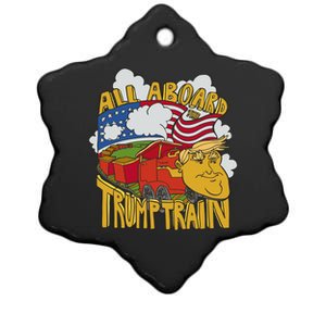 All Aboard Trump Train Ceramic Star Ornament