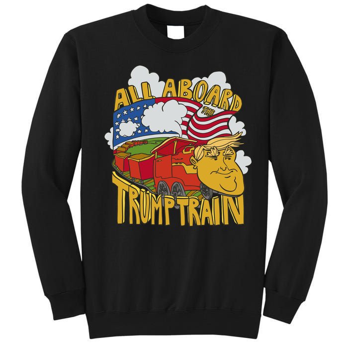 All Aboard Trump Train Tall Sweatshirt