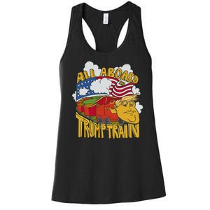 All Aboard Trump Train Women's Racerback Tank