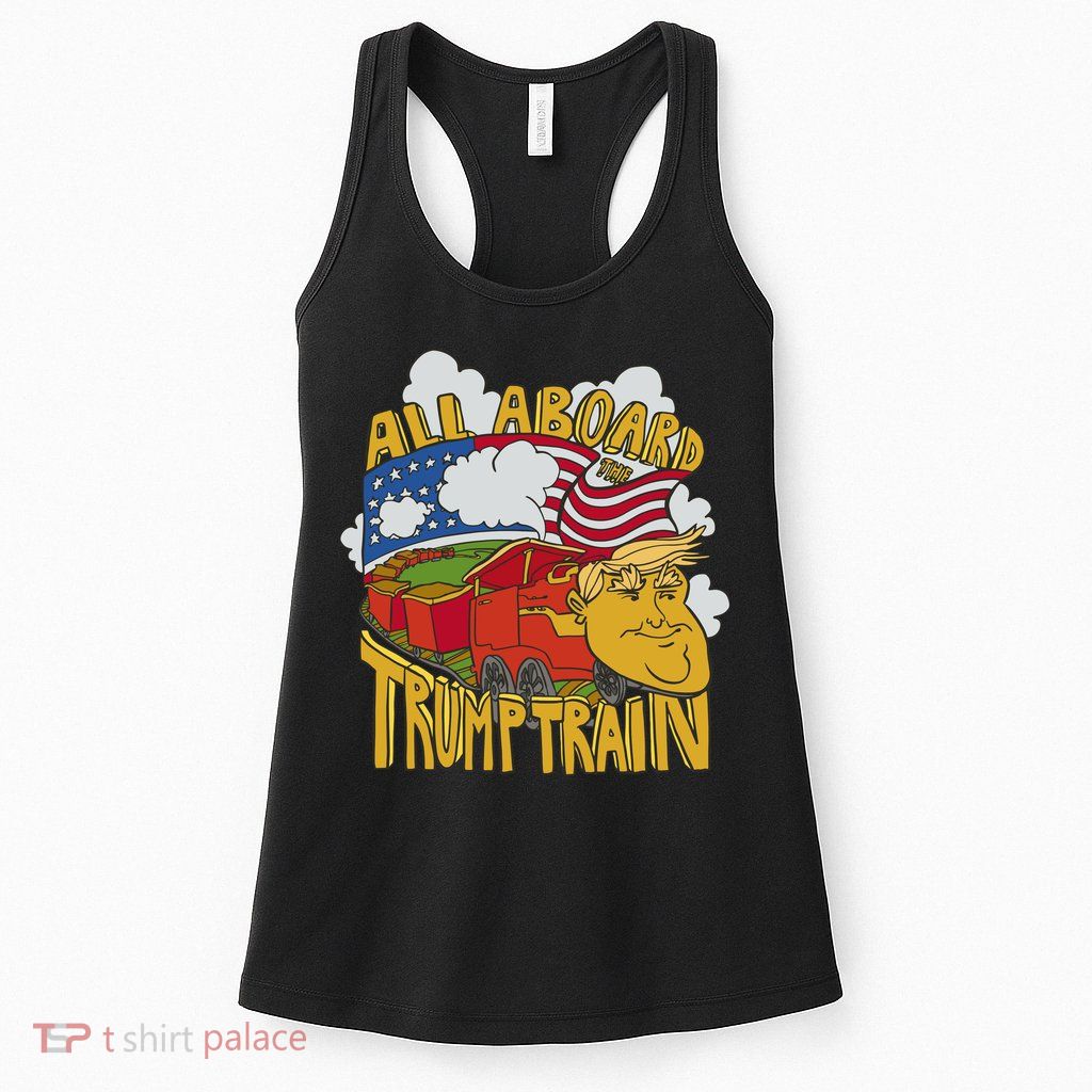 All Aboard Trump Train Womens Tank Top