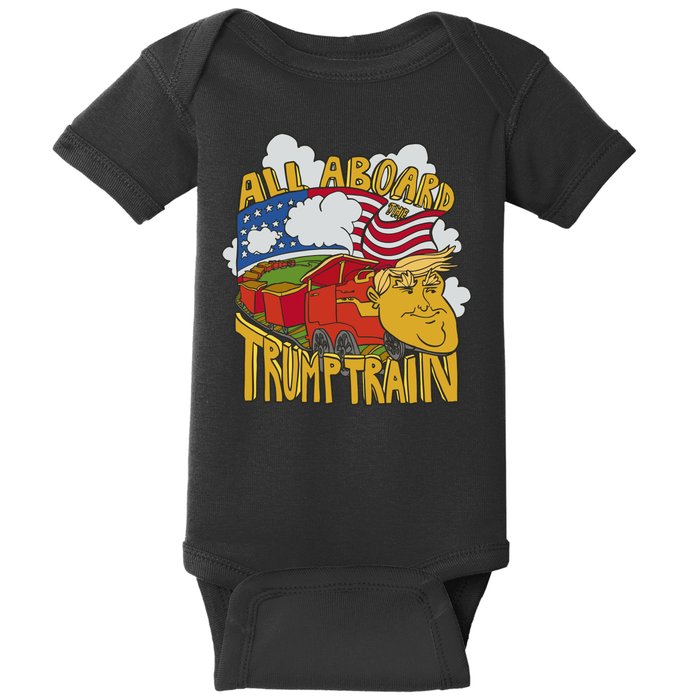 All Aboard Trump Train Baby Bodysuit