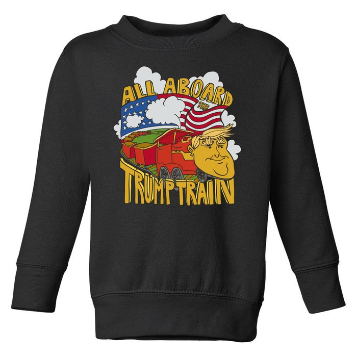 All Aboard Trump Train Toddler Sweatshirt