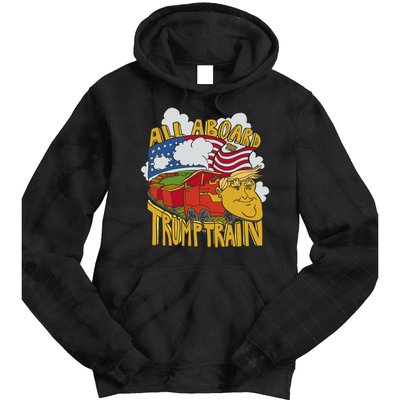 All Aboard Trump Train Tie Dye Hoodie