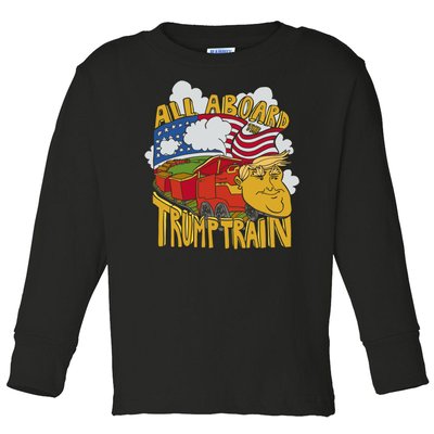 All Aboard Trump Train Toddler Long Sleeve Shirt