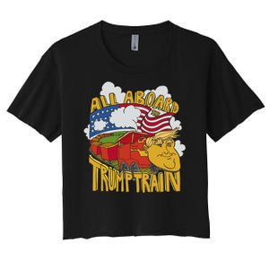 All Aboard Trump Train Women's Crop Top Tee