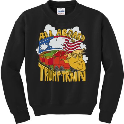 All Aboard Trump Train Kids Sweatshirt