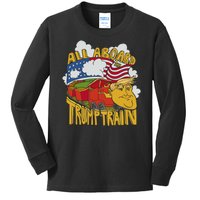 All Aboard Trump Train Kids Long Sleeve Shirt