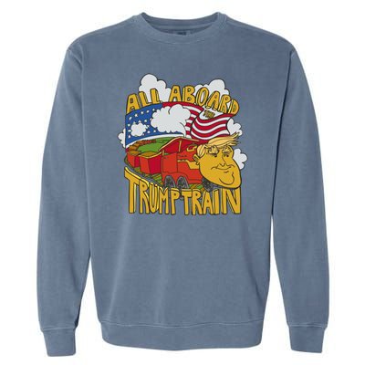 All Aboard Trump Train Garment-Dyed Sweatshirt