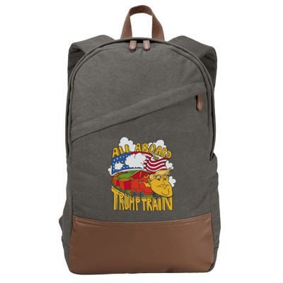 All Aboard Trump Train Cotton Canvas Backpack