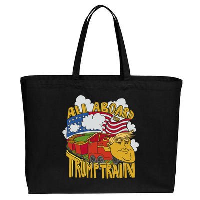 All Aboard Trump Train Cotton Canvas Jumbo Tote