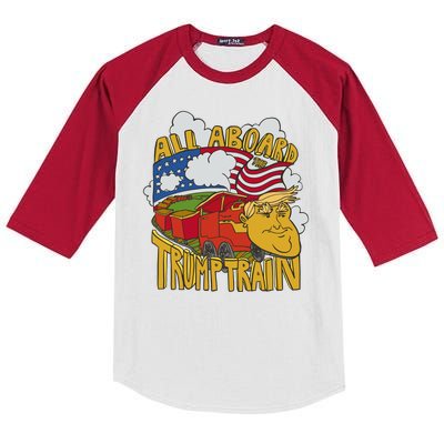 All Aboard Trump Train Kids Colorblock Raglan Jersey