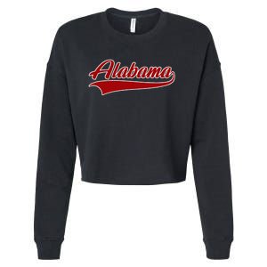 Alabama Al Throwback Design Print Classic Cropped Pullover Crew