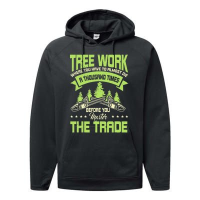 Arborist Arboriculturist Tree Surgeon Horticulture Performance Fleece Hoodie