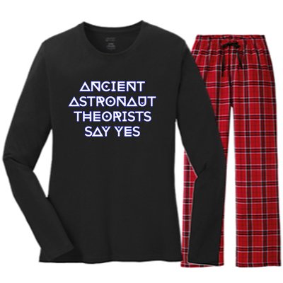 Ancient Astronaut Theorists Say Yes Women's Long Sleeve Flannel Pajama Set 