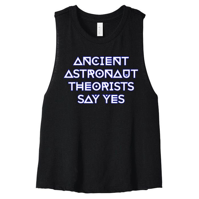 Ancient Astronaut Theorists Say Yes Women's Racerback Cropped Tank