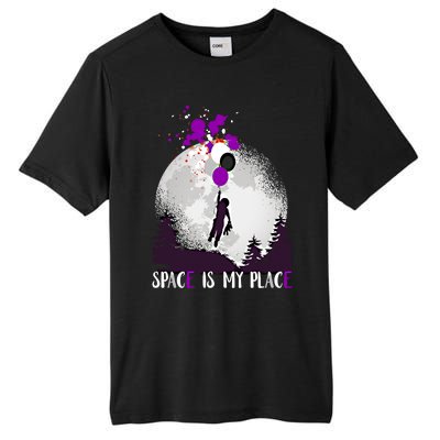 Asexual And Teddy Floating Space Is My Place Asexuality Gift Tall Fusion ChromaSoft Performance T-Shirt