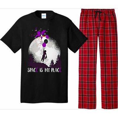 Asexual And Teddy Floating Space Is My Place Asexuality Gift Pajama Set