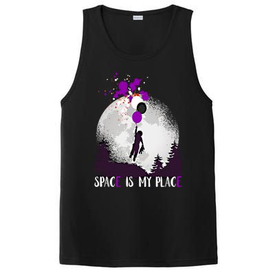 Asexual And Teddy Floating Space Is My Place Asexuality Gift PosiCharge Competitor Tank