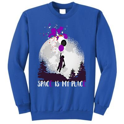 Asexual And Teddy Floating Space Is My Place Asexuality Gift Sweatshirt