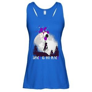 Asexual And Teddy Floating Space Is My Place Asexuality Gift Ladies Essential Flowy Tank