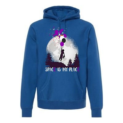 Asexual And Teddy Floating Space Is My Place Asexuality Gift Premium Hoodie