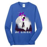 Asexual And Teddy Floating Space Is My Place Asexuality Gift Tall Long Sleeve T-Shirt