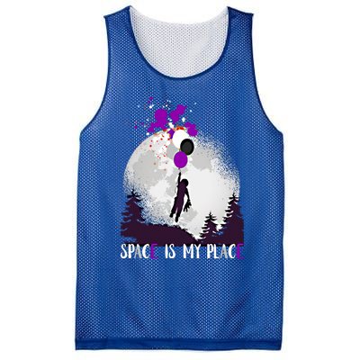 Asexual And Teddy Floating Space Is My Place Asexuality Gift Mesh Reversible Basketball Jersey Tank