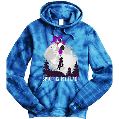 Asexual And Teddy Floating Space Is My Place Asexuality Gift Tie Dye Hoodie