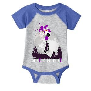 Asexual And Teddy Floating Space Is My Place Asexuality Gift Infant Baby Jersey Bodysuit