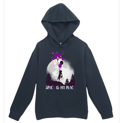 Asexual And Teddy Floating Space Is My Place Asexuality Gift Urban Pullover Hoodie