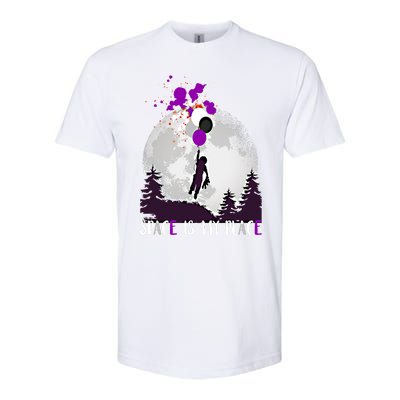 Asexual And Teddy Floating Space Is My Place Asexuality Gift Softstyle CVC T-Shirt