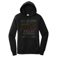 All Aboard The Bipolar Express Ugly Christmas Women's Pullover Hoodie