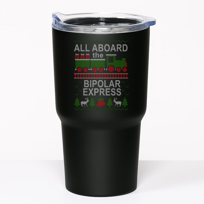 All Aboard The Bipolar Express Ugly Christmas Tumbler