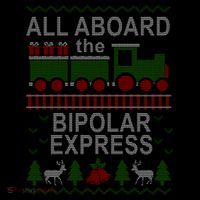 All Aboard The Bipolar Express Ugly Christmas Pom Pom 12in Knit Beanie
