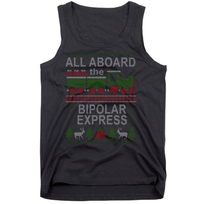 All Aboard The Bipolar Express Ugly Christmas Tank Top