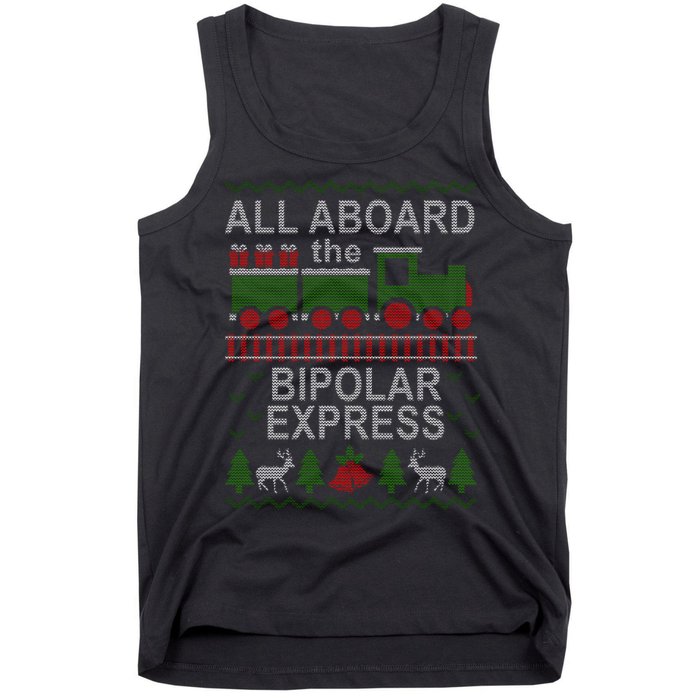 All Aboard The Bipolar Express Ugly Christmas Tank Top