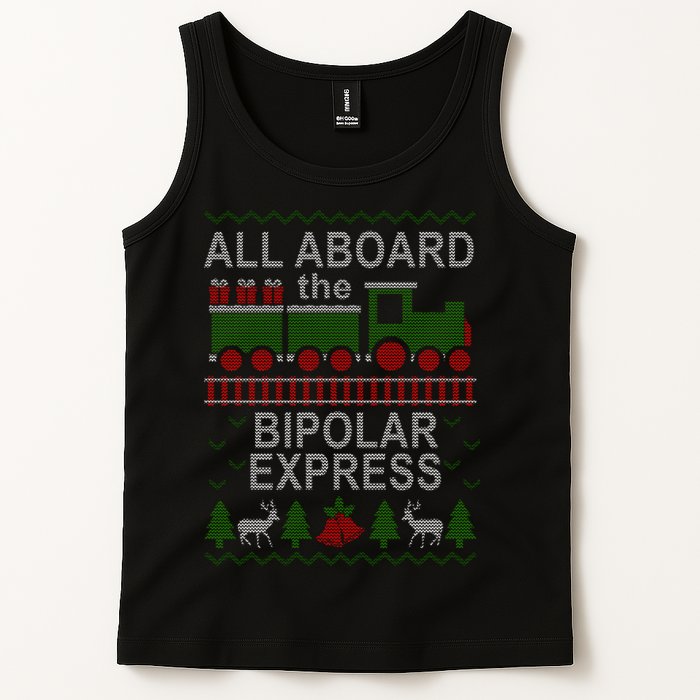 All Aboard The Bipolar Express Ugly Christmas Tank Top
