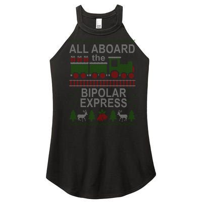 All Aboard The Bipolar Express Ugly Christmas Women’s Perfect Tri Rocker Tank